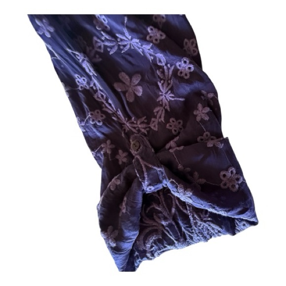 JOHNNY WAS Jossimar deep purple fully embroidered flowy tunic, XL - Picture 3 of 11